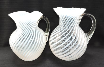Opalescent swirl lot of 2 - 9 "