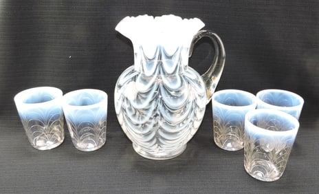 Opalescent Drapery 9 1/2" pitcher and