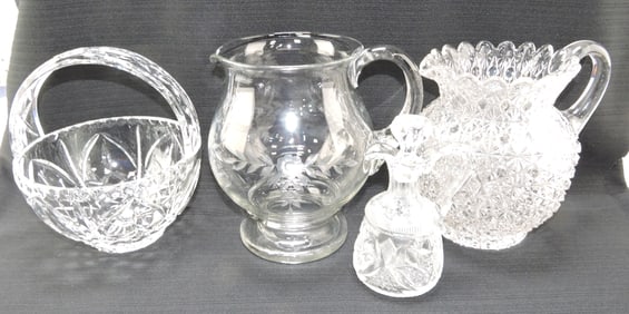 Clear glass lot of 4 pcs: