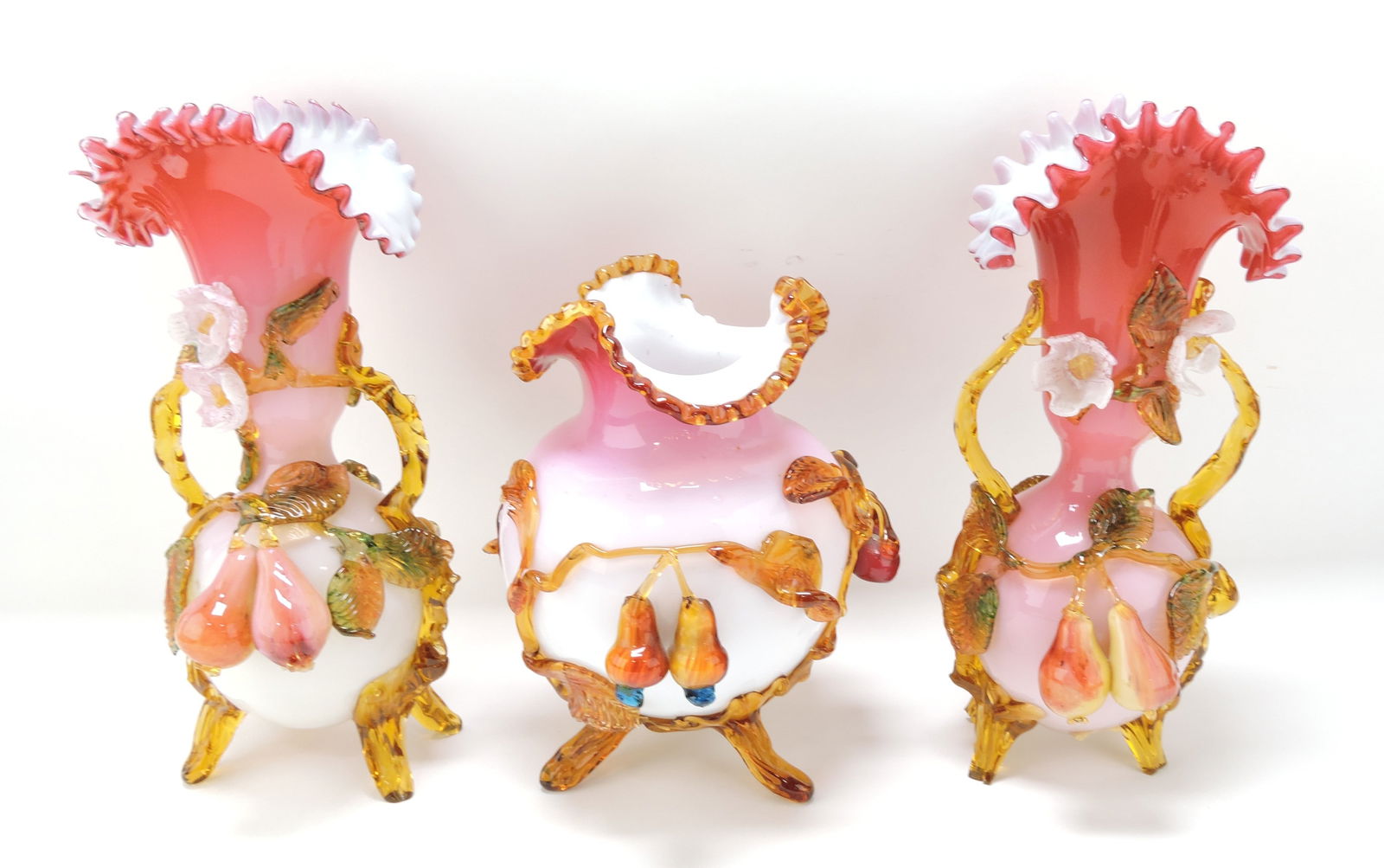 Stevens & Williams art glass rare 3 pc (1 of 2)