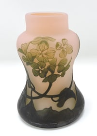 French cameo vase, 5", signed