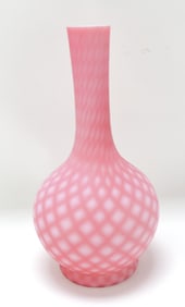 Pink satin diamond quilted bottle vase,