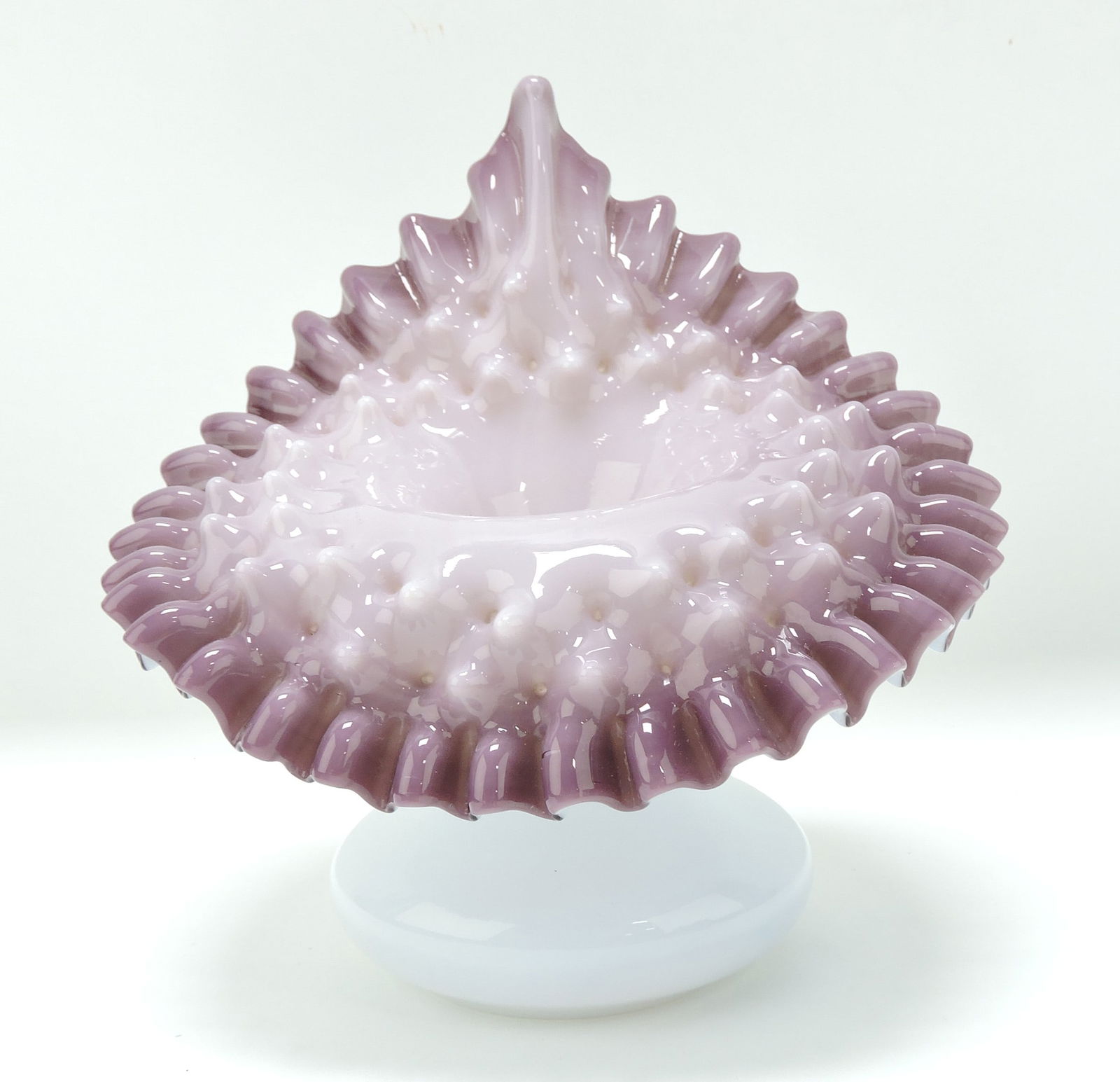 Cased glass hobnail jack in the pulpit: vase, 7"