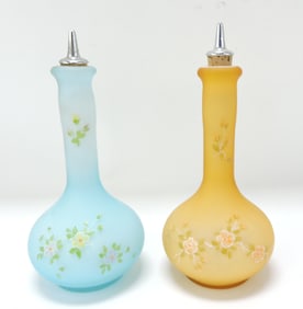 Fenton lot of 2 barber bottles with