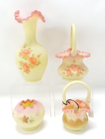 Fenton burmese lot of 4 pieces,