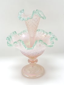 Fenton single horn epergne, 11"