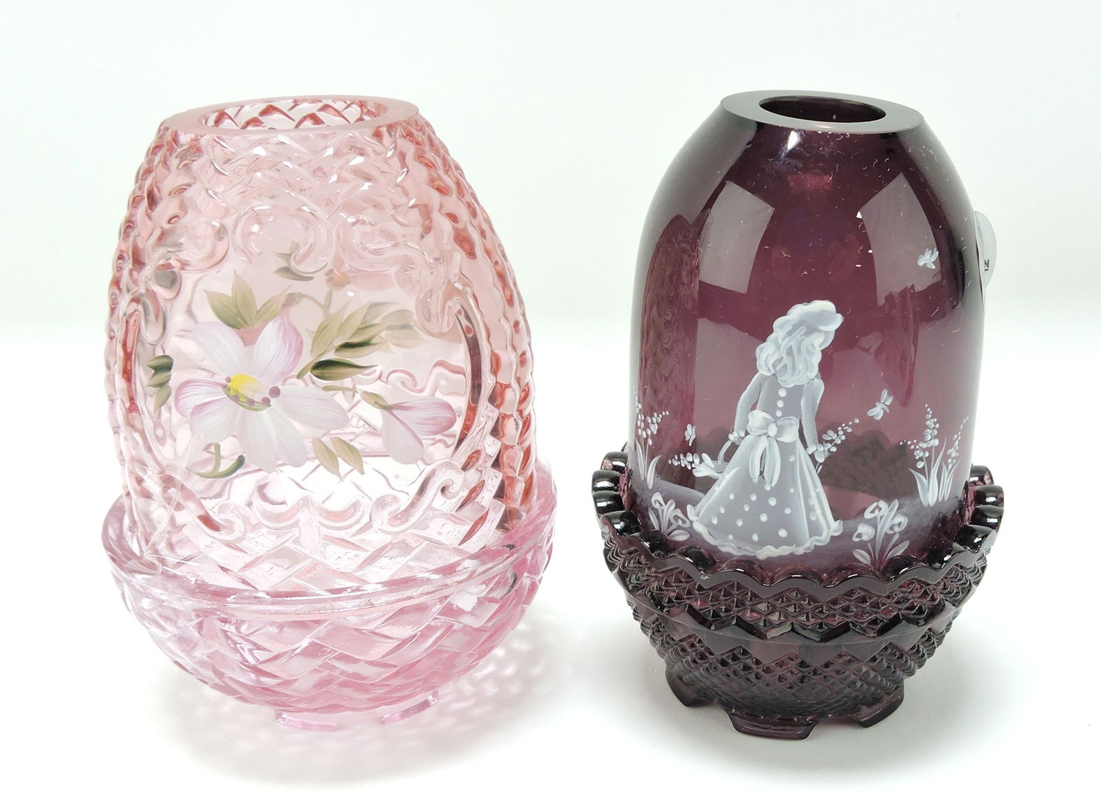 Fenton lot of 2 fairy lamps, 5" (1 of 1)