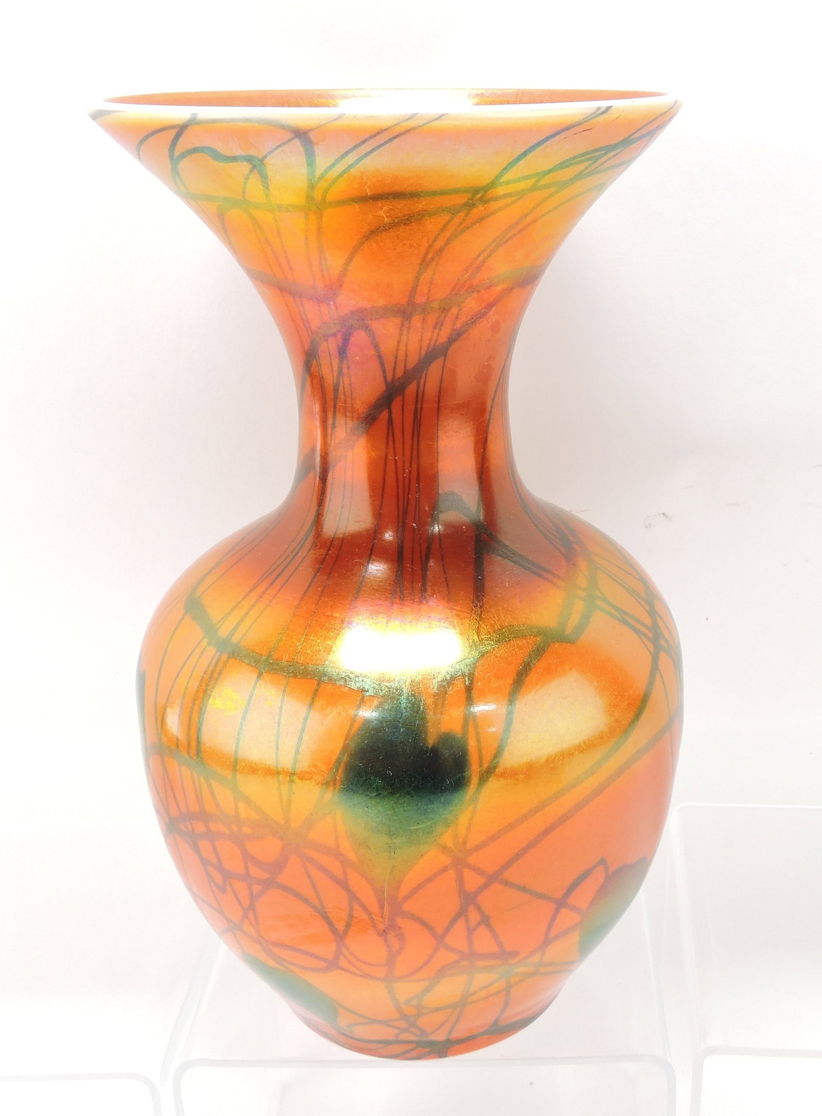 Durand (attributed) heart, leaf, and: vine vase, 10"
