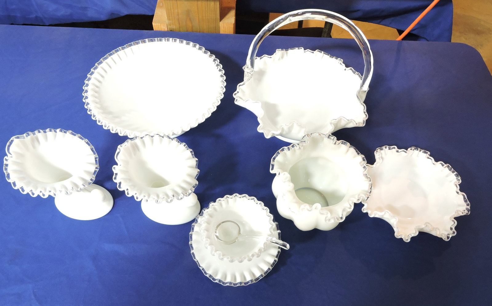 Fenton silvercrest lot of 7 pieces,: 4" to 10 1/2"