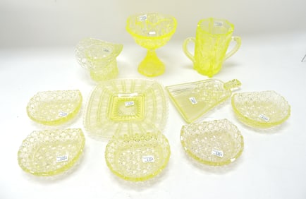 Vaseline uranium glass lot of 10 pcs