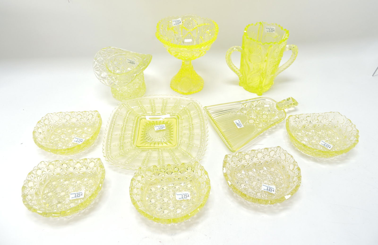 Vaseline uranium glass lot of 10 pcs (1 of 1)