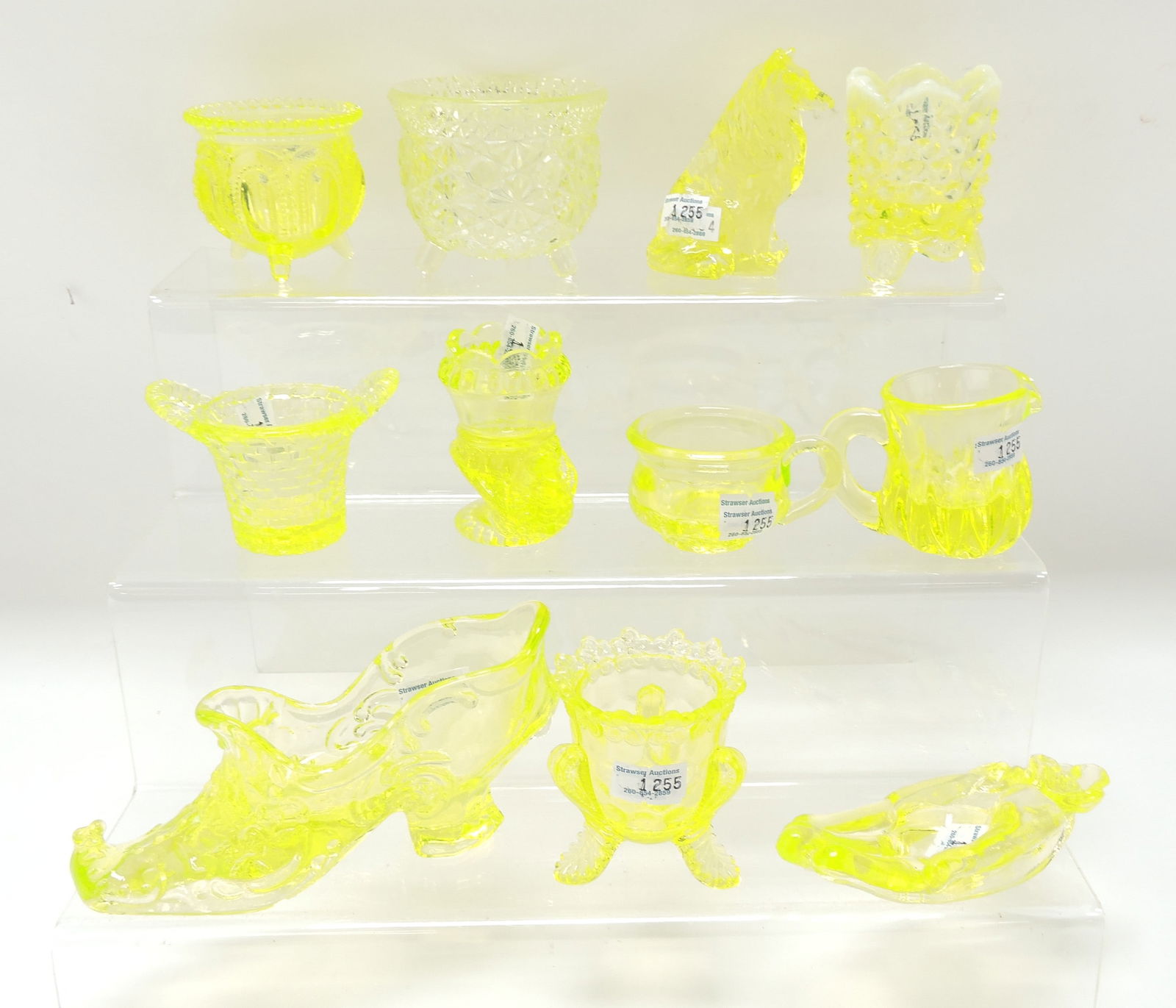 Vaseline uranium glass lot of 11 pcs (1 of 1)