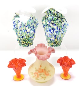 Fenton lot of 5 pcs, 4" to 8 1/2"