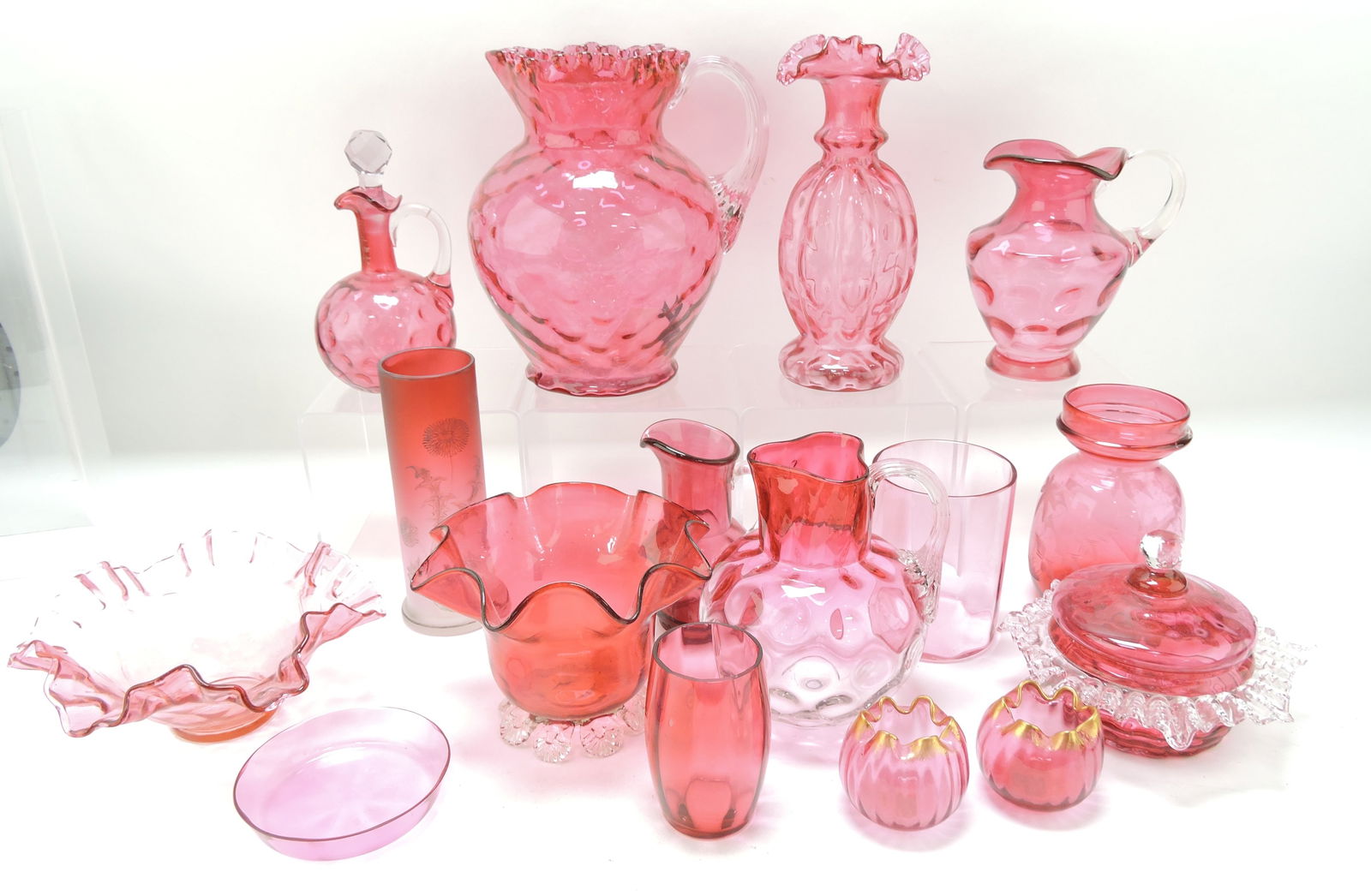 Cranberry lot of 16 pcs, 2" to 8 1/2", (1 of 1)