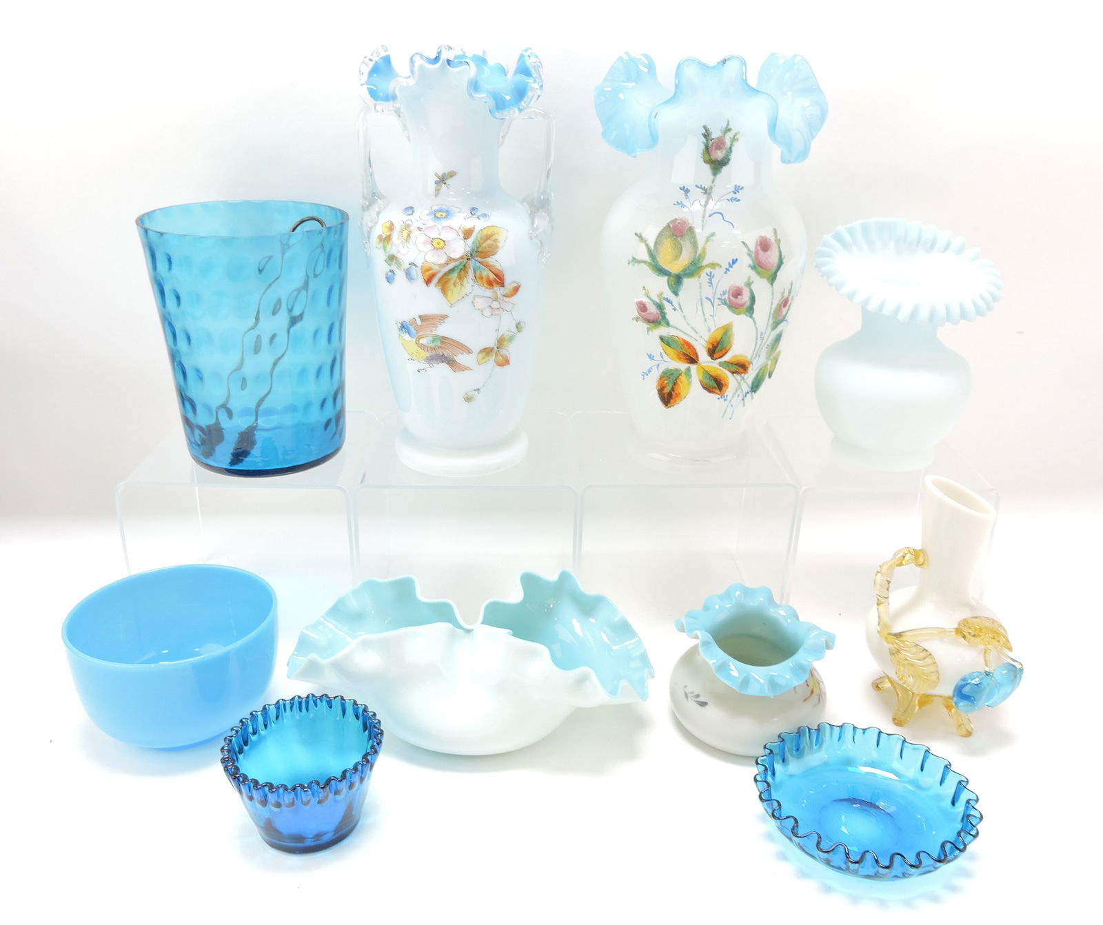 Lot of 10 assorted glass vases, bowls, (1 of 1)