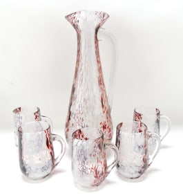 Cranberry opalescent spatter glass