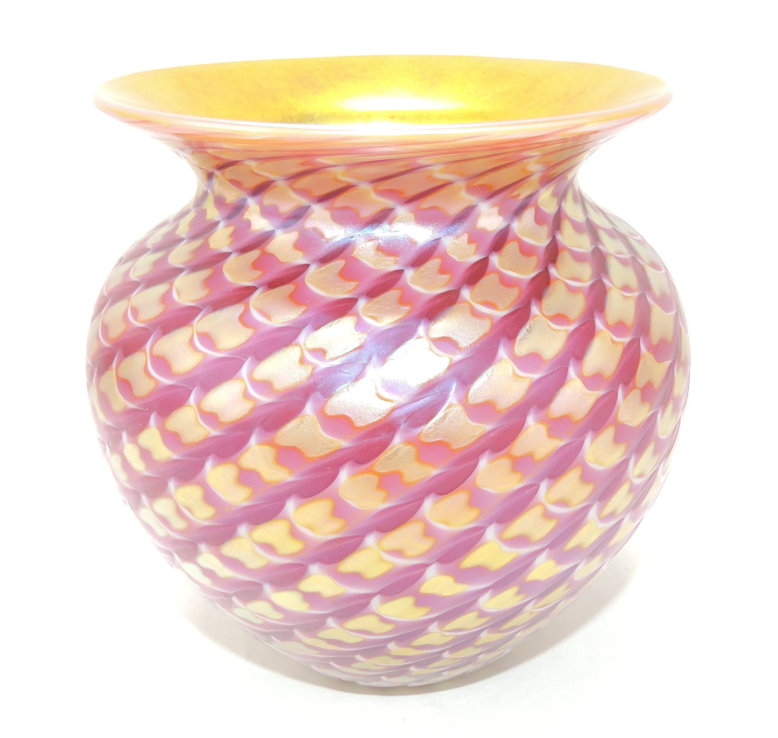 Lundberg Studios 'Cheetah' art glass: vase, 6"