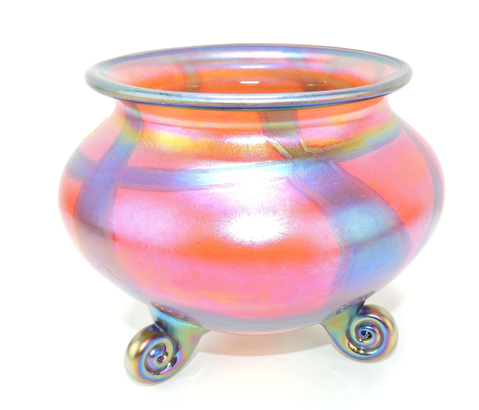 Muller art glass footed vase, 6 1/2"h, (1 of 1)