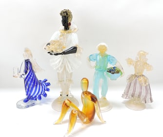 Murano MCM lot of 5 figures,