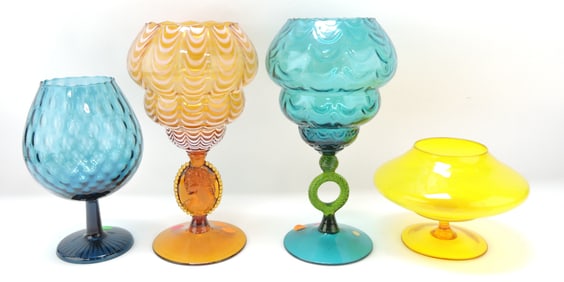 Murano MCM Empoli lot of 4 glass