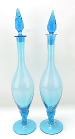 Murano MCM Empoli pair of blue glass