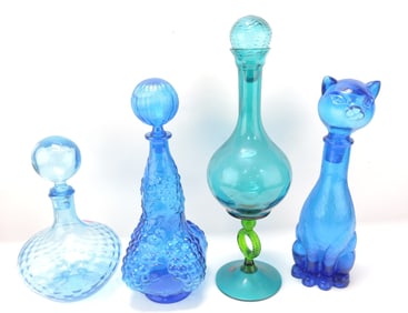 Murano MCM lot of 4 glass decanters,