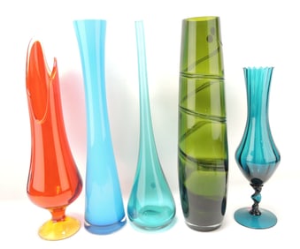 Murano MCM lot of 5 vases,