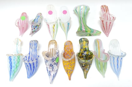 MCM Italian lot of ribbon glass and