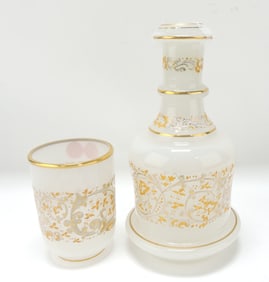 Opaline enameled tumble up with