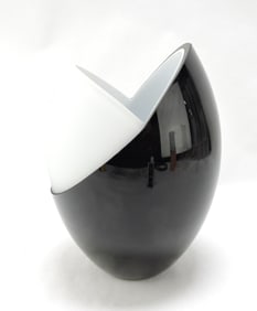 Murano black over opal vase,