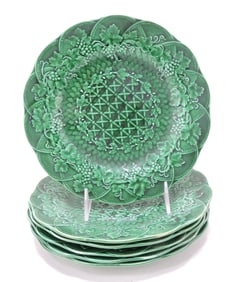 Wedgwood dark green majolica set