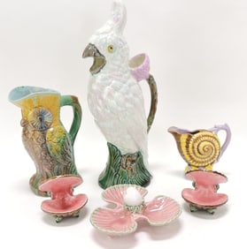 Contemporary majolica lot of 6 pieces,