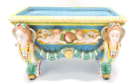 Contemporary majolica jardiniere,