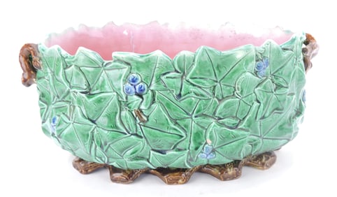 Majolica large oval jardiniere