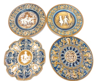 Majolica Austrian lot of 4 - 12" wall