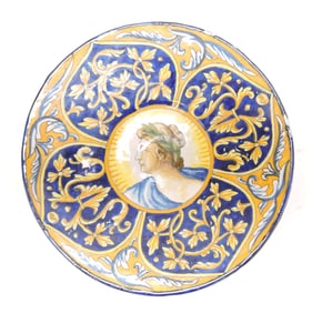 Italian majolica plate, 8 1/4"