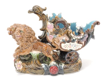 Krause majolica figural table center