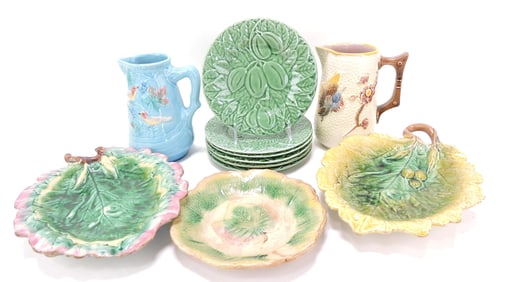 Majolica lot of 11 pieces AND 4 pieces