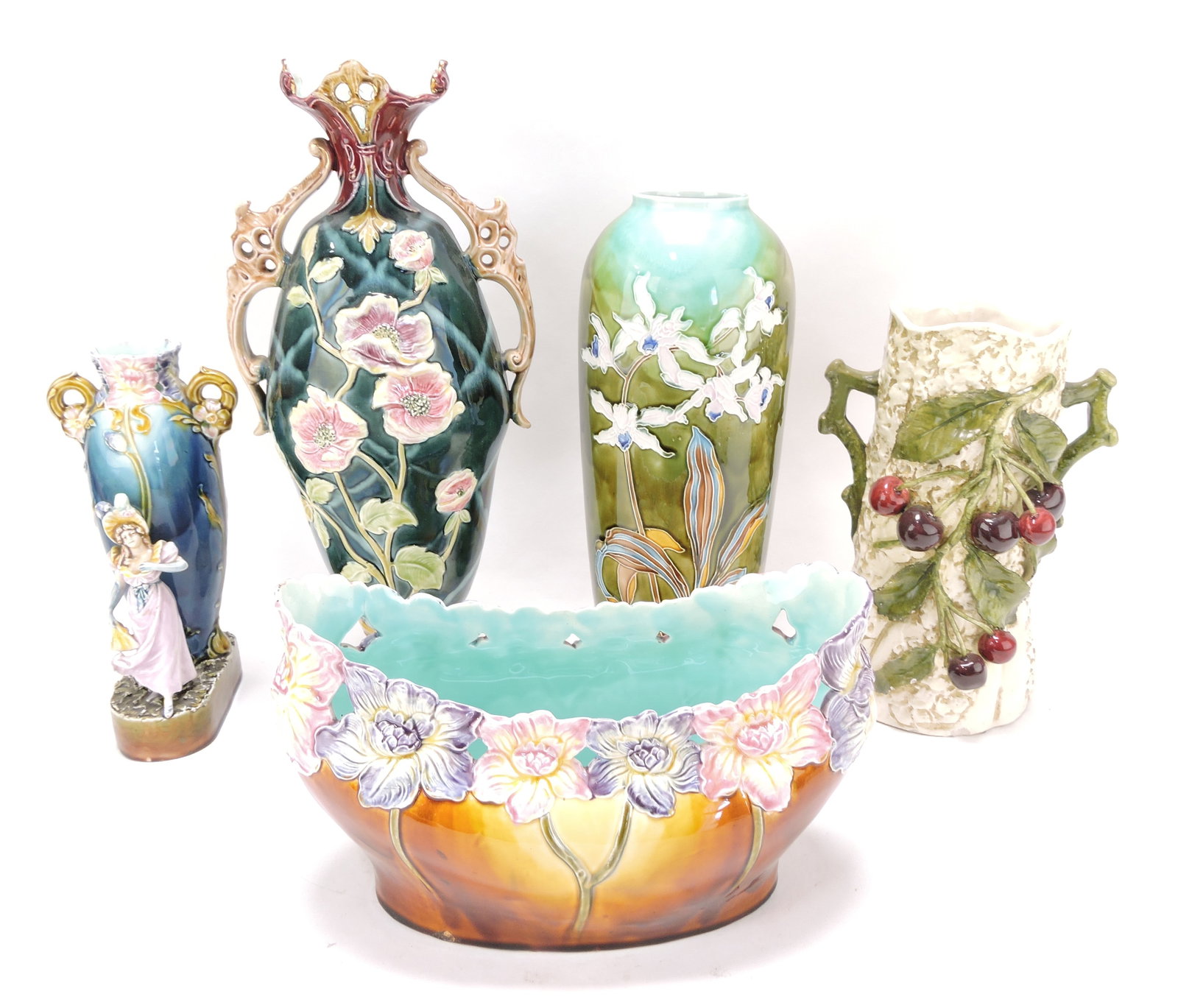 Continental lot of 4 vases and one (1 of 1)