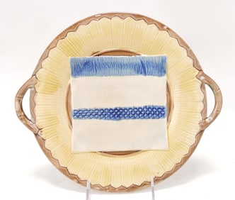 Etruscan majolica rare napkin tray,