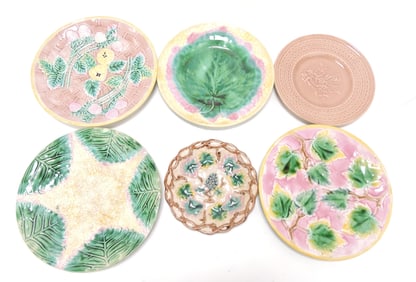 Etruscan majolica lot of 6 plates,