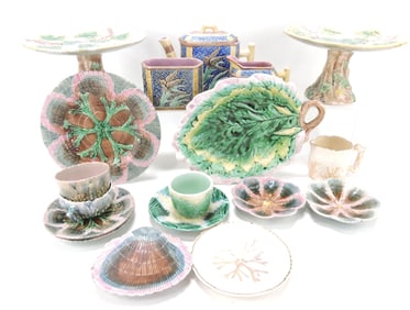 Etruscan majolica lot of 15 pieces,