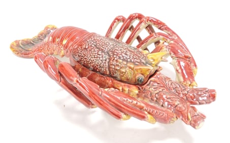 Contemporary majolica lobster dish,