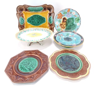 Wedgwood majolica lot of 6 plates,