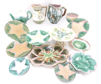 Etruscan majolica lot of 14 pieces,