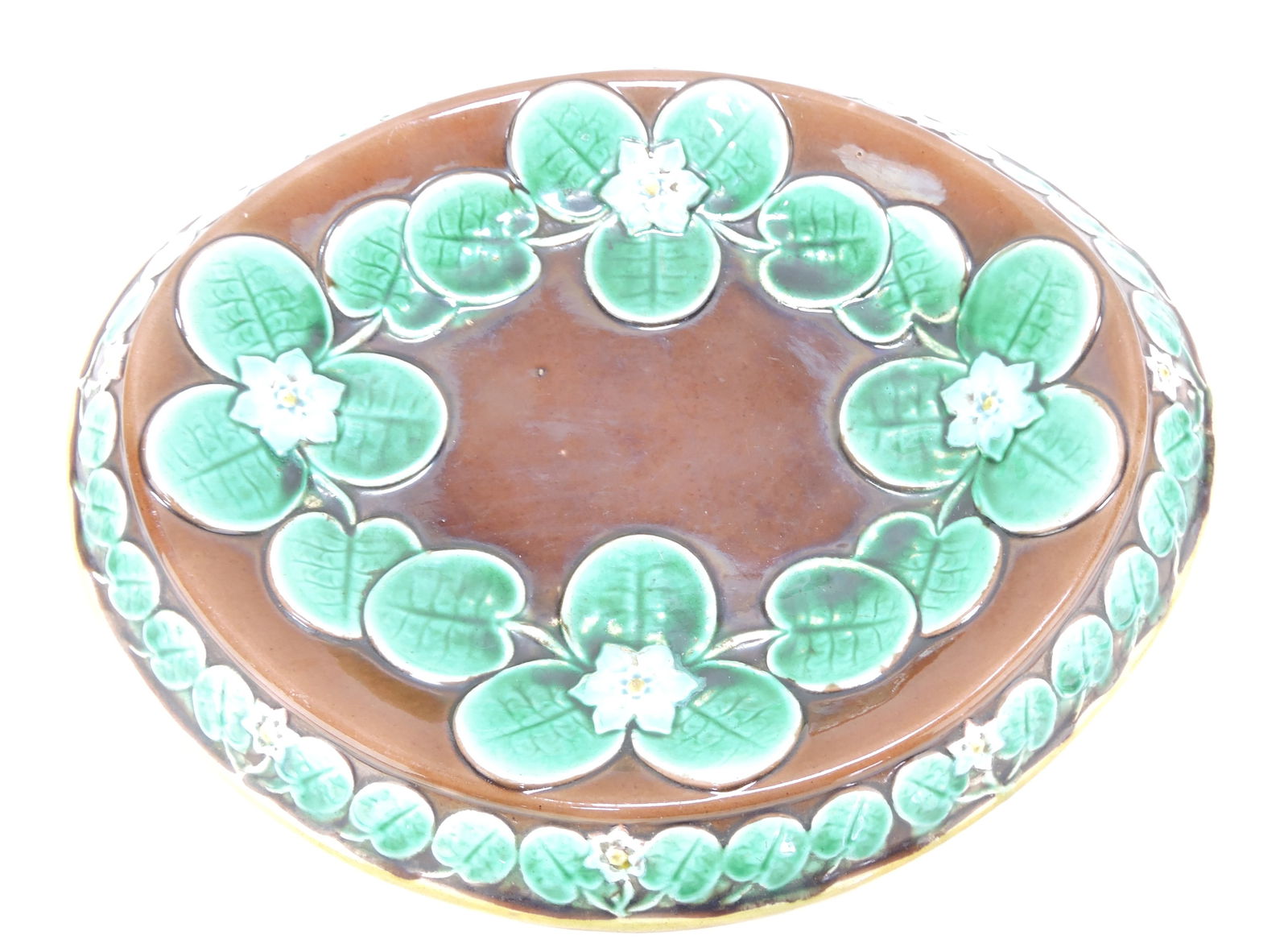 Majolica pond lily tray, 13" (1 of 1)
