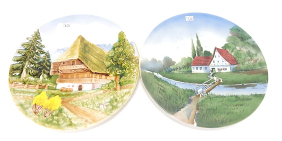 German majolica lot of 2 - 12"
