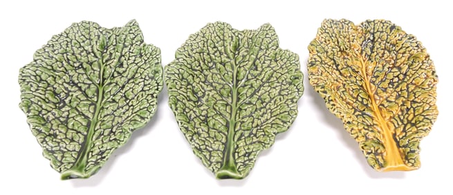 Sarreguemines lot of 3 - 9 1/2" leaf