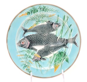 Wedgwood majolica triple fish plate,