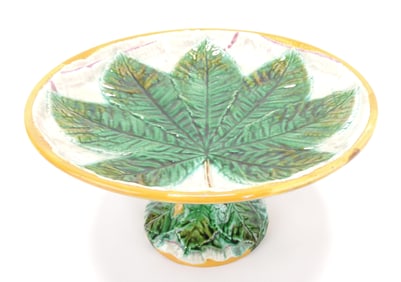George Jones majolica chestnut leaf